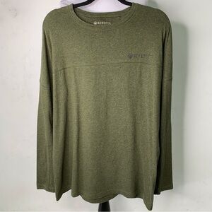 Beretta Men's Green Long Sleeve Crewneck T Shirt Size Large